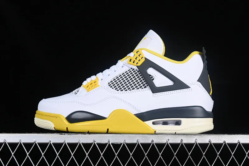 All categories Air Jordan Jordan series basketball shoes Air Jordan 4 L version Air Jordan 4 Retro "Vivid Sulfur" AJ4 Joe 4 White Thunder AQ9129-101